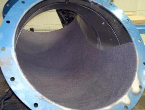 Internal bend coated with Belzona 1812 (Ceramic Carbide FP)